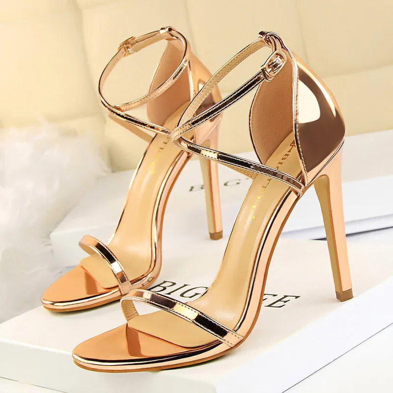 Buckle Strap High Heels Sandals Stiletto 11cm Sexy Party Shoes for Women