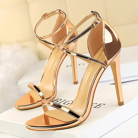 Buckle Strap High Heels Sandals Stiletto 11cm Sexy Party Shoes for Women