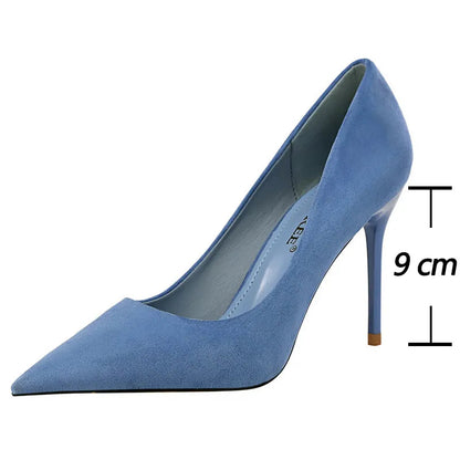 Suede High Heel Pumps for Women - Stylish Office Shoes