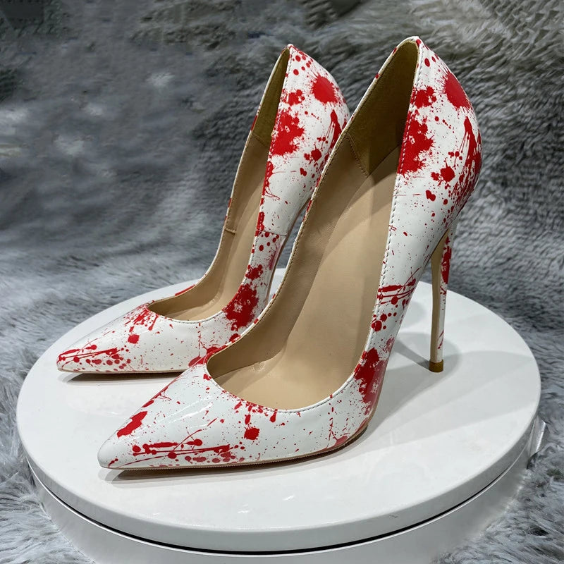 White Patent Pointy Toe High Heels for Women