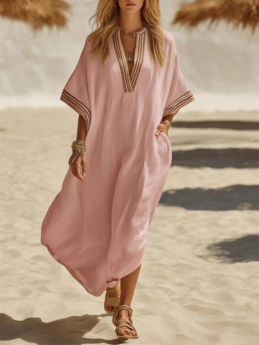 Solid Color Patchwork Dress, Gentle And Simple Long Skirt