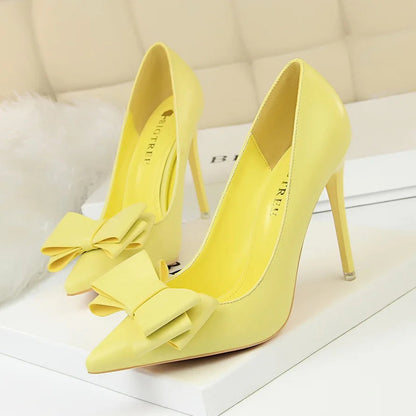 Bow Woman Pumps Sexy High Heels Stiletto Casual Office Shoes for Women
