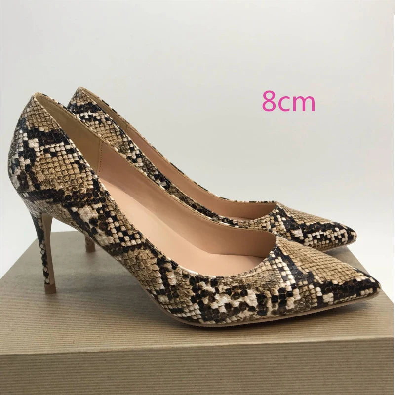 Python Pattern Women Sexy Pointy Toe Stiletto High Heels