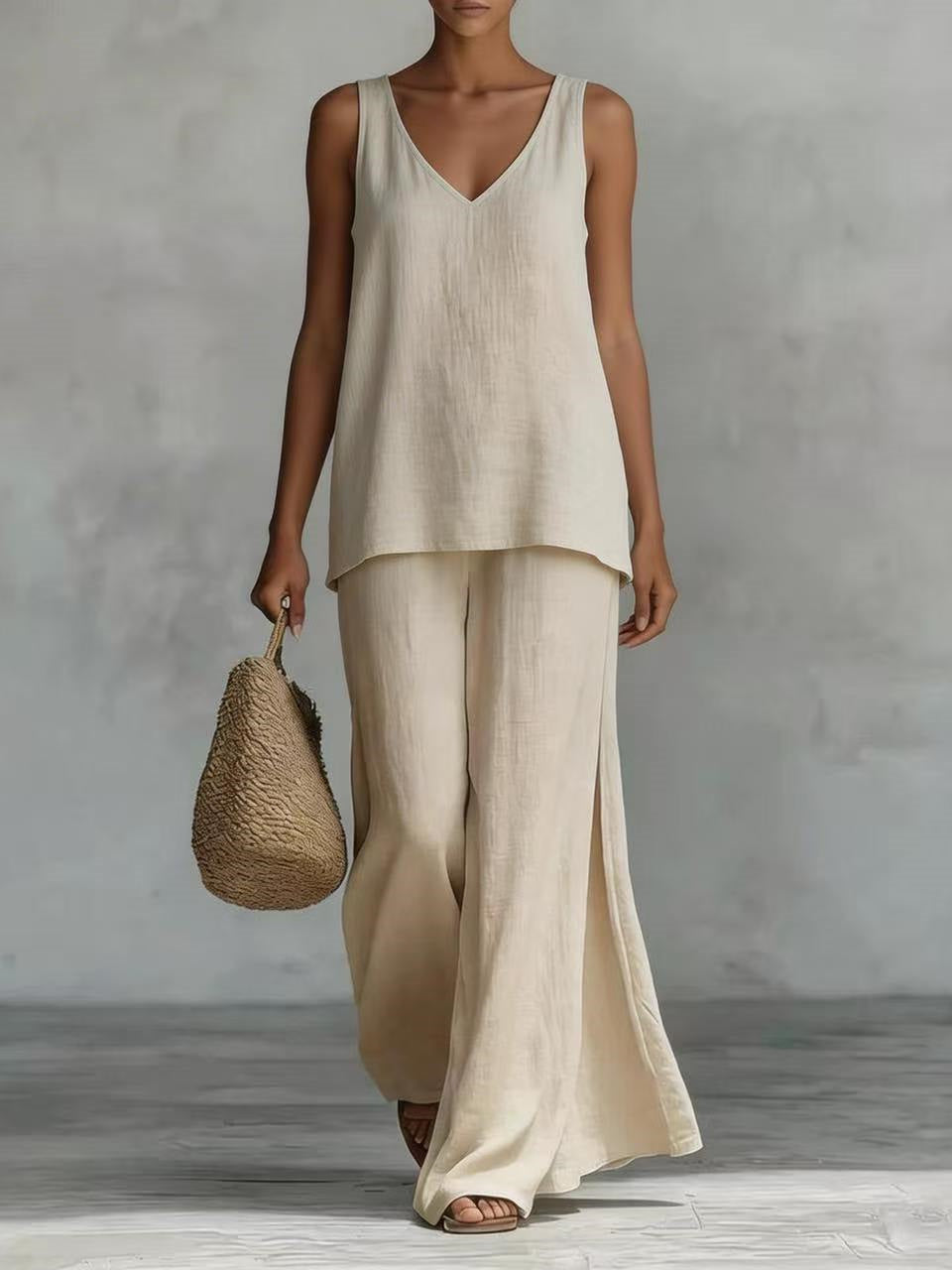 Solid Color Versatile Two-piece Set