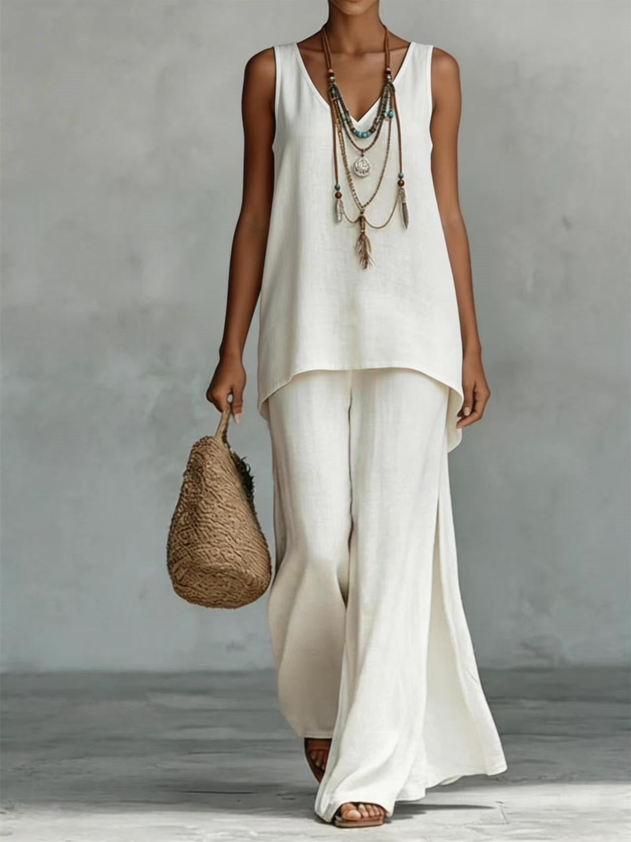 Solid Color Versatile Two-piece Set
