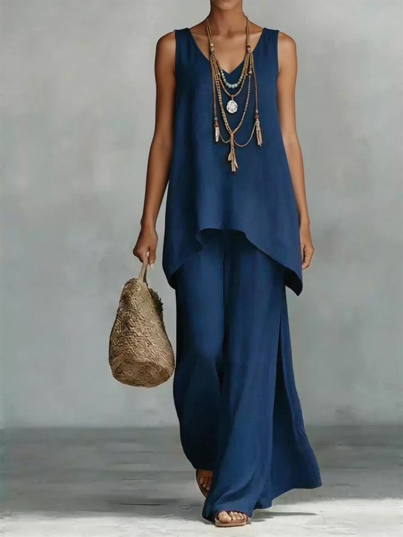 Solid Color Versatile Two-piece Set