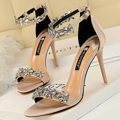 Rhinestone Stiletto High Heels for Women - Sexy Party Shoes