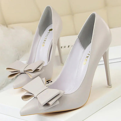 Bow-knot Pumps High Heels Fashion Stiletto Shoes for Women