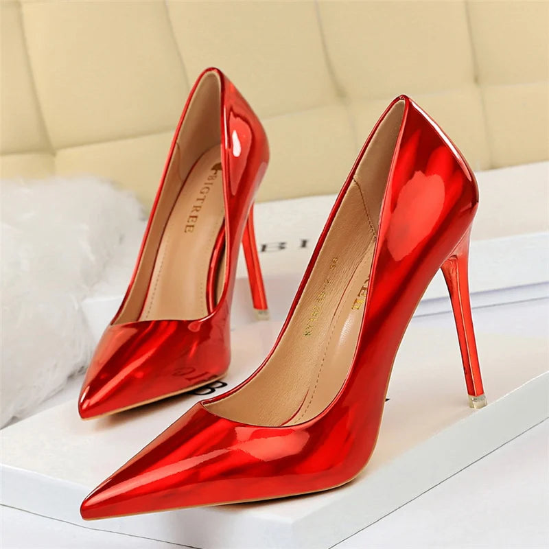 Blue Green Valentine Pumps 10.5cm High Heels Shoes for Women
