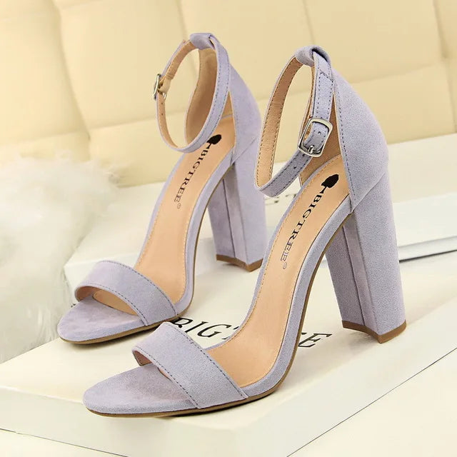 High Heel Pumps with Comfortable Block Heels for Women
