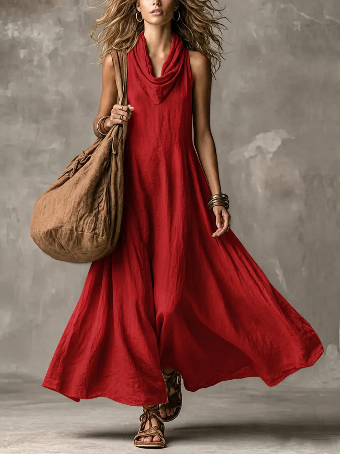 Solid Color Color-blocked Patchwork Versatile Dress