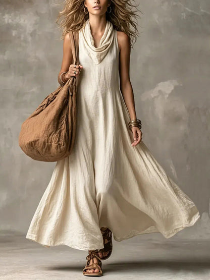 Solid Color Color-blocked Patchwork Versatile Dress