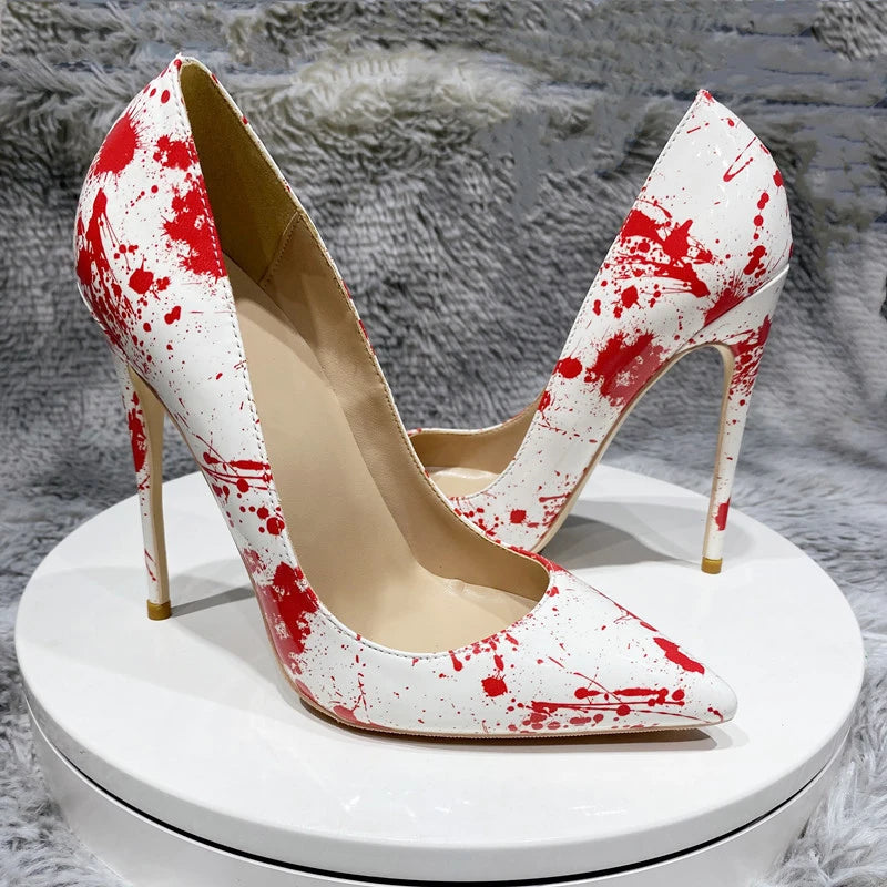 White Patent Pointy Toe High Heels for Women