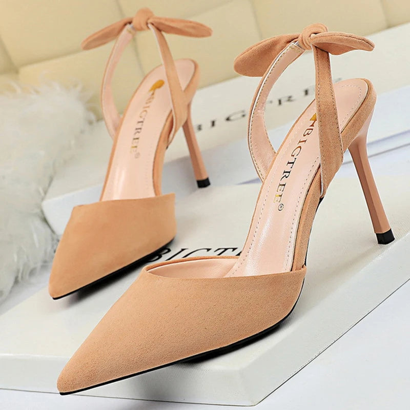 omen Sandals Suede Women Shoes Stiletto Heeled Sandals Summer High Heels Women