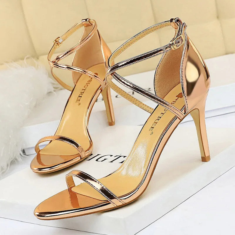 Buckle Strap High Heels Sandals Stiletto 11cm Sexy Party Shoes for Women