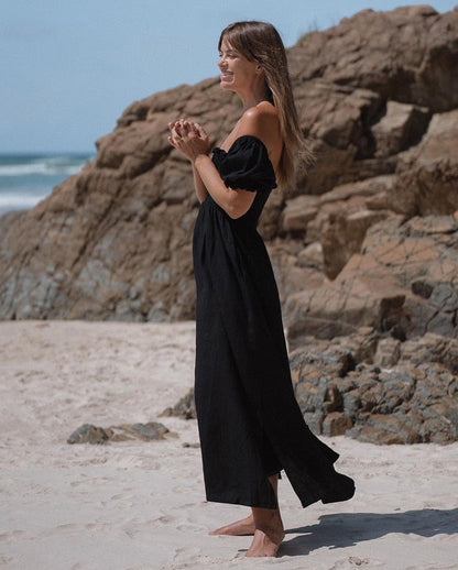 DressBetty - Summer Dresses For Women  Square Neck Smocked Short Puff Sleeve Vacation Beach Style