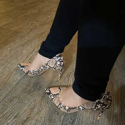 Python Pattern Women Sexy Pointy Toe Stiletto High Heels