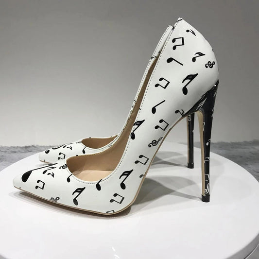 Melody White Patent Pointed Toe High Heels Slip On Stilettos Pumps for Women