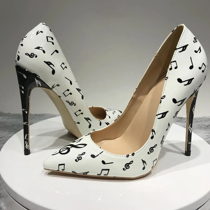 Melody White Patent Pointed Toe High Heels Slip On Stilettos Pumps for Women