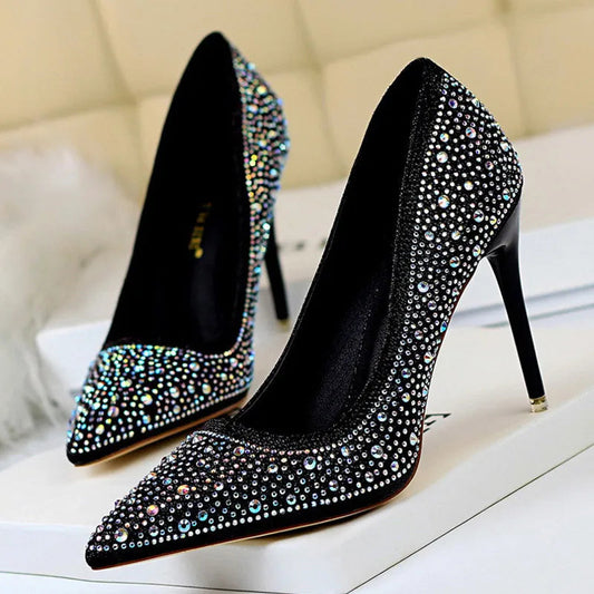 Rhinestone Stiletto Heel Wedding Pumps Fashion Shoes for Women