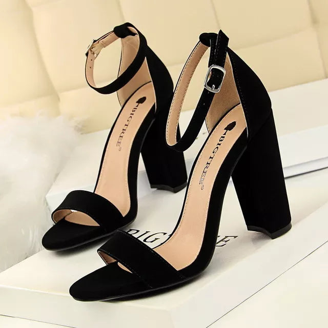 High Heel Pumps with Comfortable Block Heels for Women