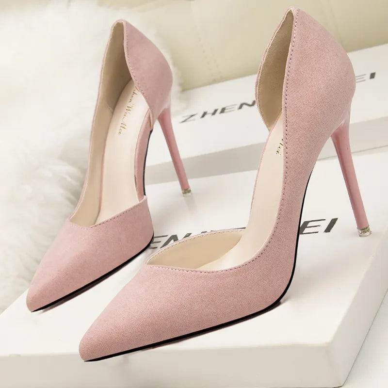 Suede Stiletto Heels for Women - Fashionable Office Shoes