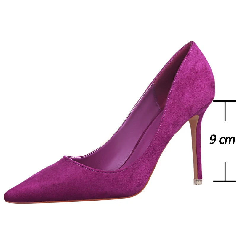 Suede Stiletto High Heel Pumps for Women