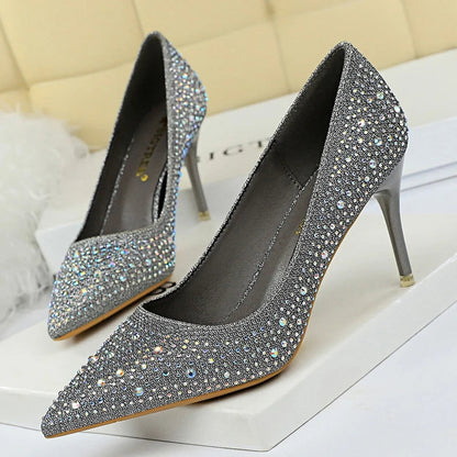 Rhinestone Stiletto Heel Wedding Pumps Fashion Shoes for Women