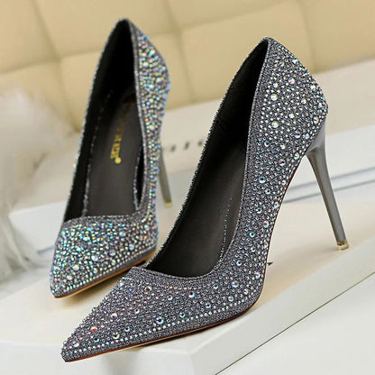 Rhinestone Stiletto Heel Wedding Pumps Fashion Shoes for Women