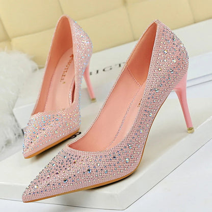Rhinestone Stiletto Heel Wedding Pumps Fashion Shoes for Women