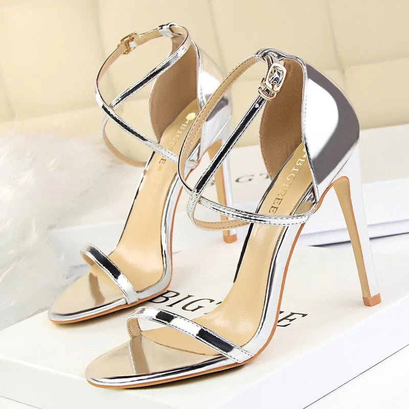 Buckle Strap High Heels Sandals Stiletto 11cm Sexy Party Shoes for Women