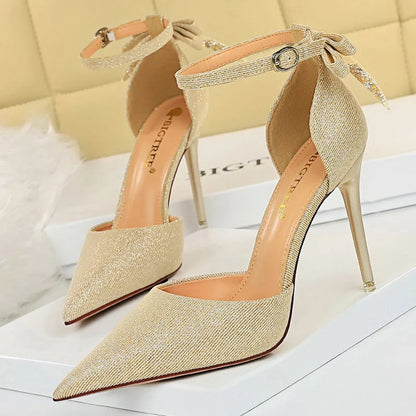 Summer Sequin Cloth High Heel Women Sandals