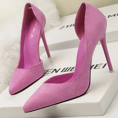 Suede Stiletto Heels for Women - Fashionable Office Shoes