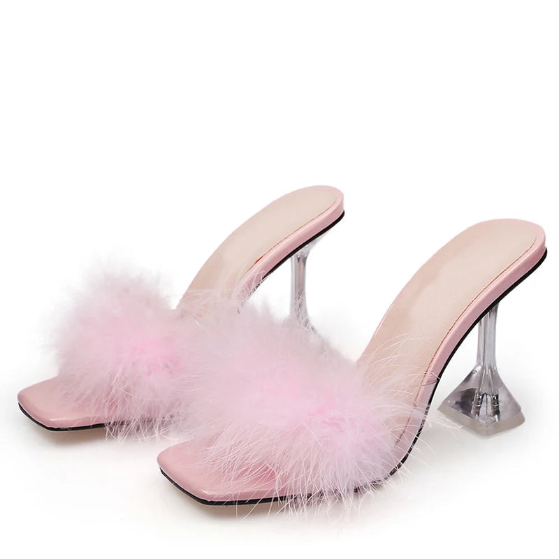 Summer Woman Transparent Perspex High Heels