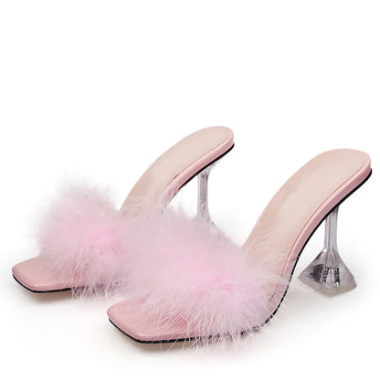 Summer Woman Transparent Perspex High Heels