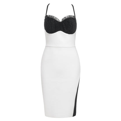 Strappy Sleeveless Midi Frill Bandage Dress HB79050