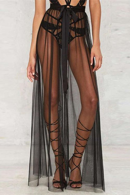 Black Transparent Lace Sexy Transparent Dress