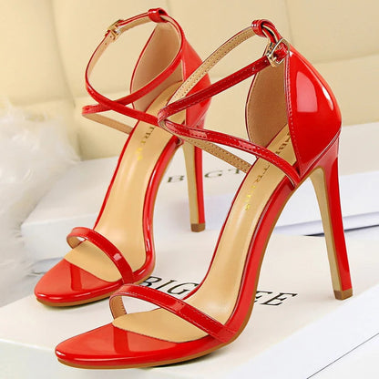 Buckle Strap High Heels Sandals Stiletto 11cm Sexy Party Shoes for Women