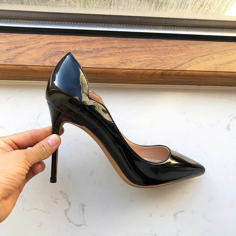 Black Patent Pointy Toe High Heel Shoes