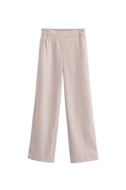 Half Sleeve Drawstring Shirt Long Pants Two-Piece Set
