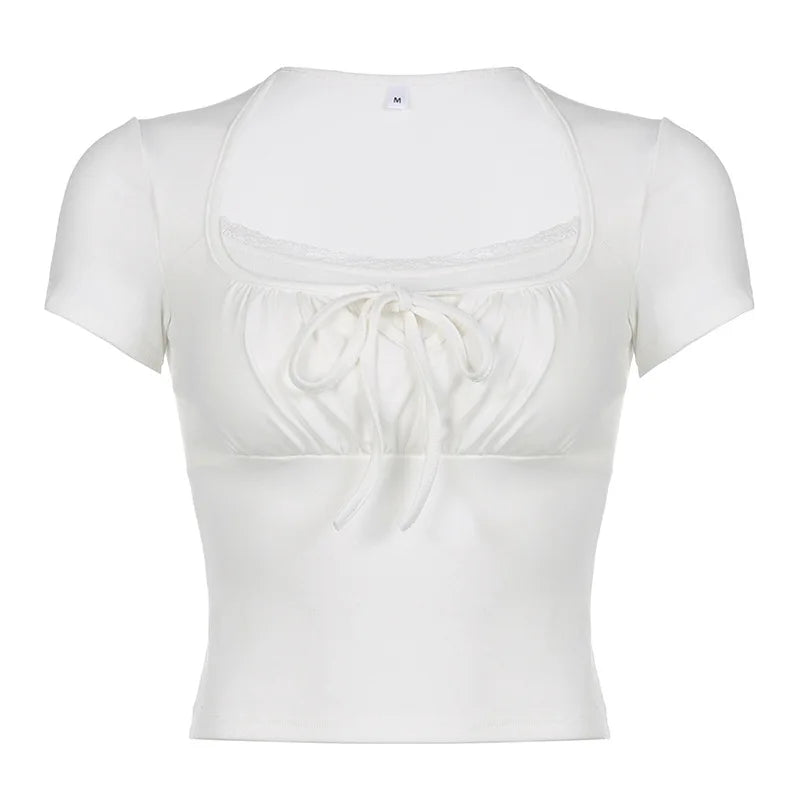 DressBetty - 2024 Hot Summer Skinny Tees for Ladies with Folds