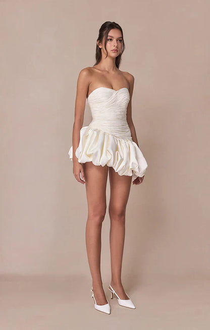 Alia | Women's Strapless Balloon Draped Mini Cocktail Dress