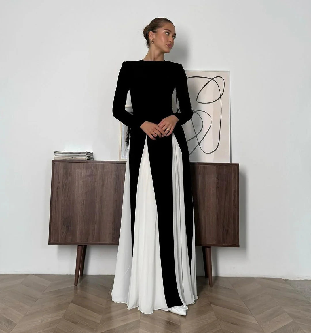 Allison | Women's Elegant Panel Maxi Dress