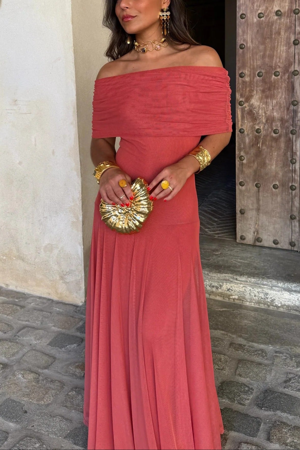 Brittany | Women's One-Shoulder Mesh Maxi Summer Dress