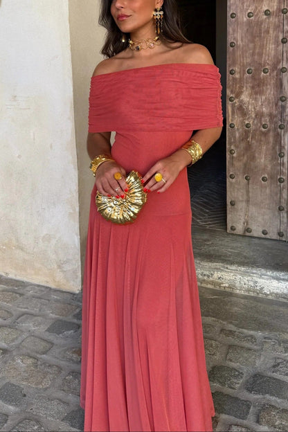 Brittany | Women's One-Shoulder Mesh Maxi Summer Dress
