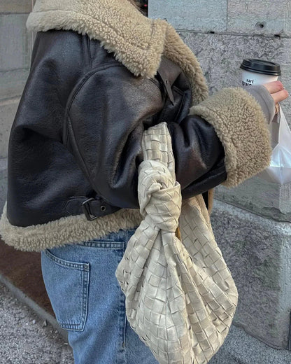 Brooklyn | Aviator Faux Leather Jacket