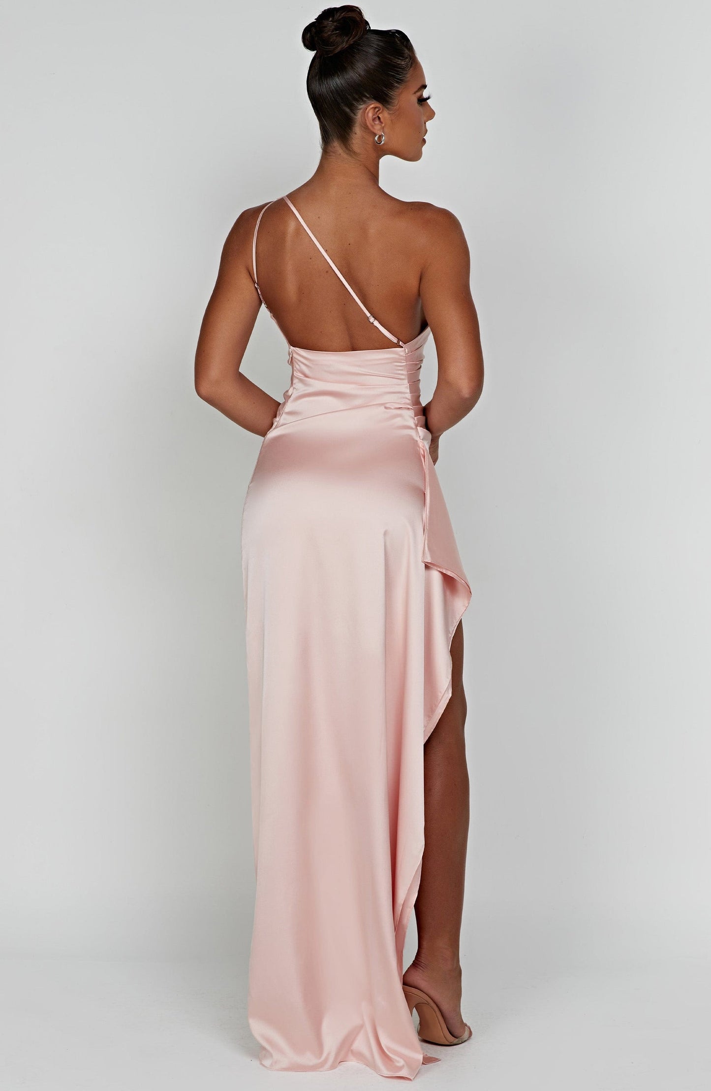 Daphne | Women's One-Shoulder Satin Maxi Prom Dress with Split