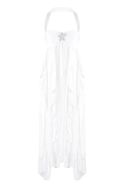 Imogen | Women's Strapless Ruffled Maxi Wedding Guest Dress