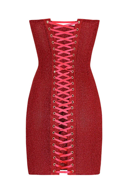 Ivy | Women’s Strapless Glitter Corset Mini Dress