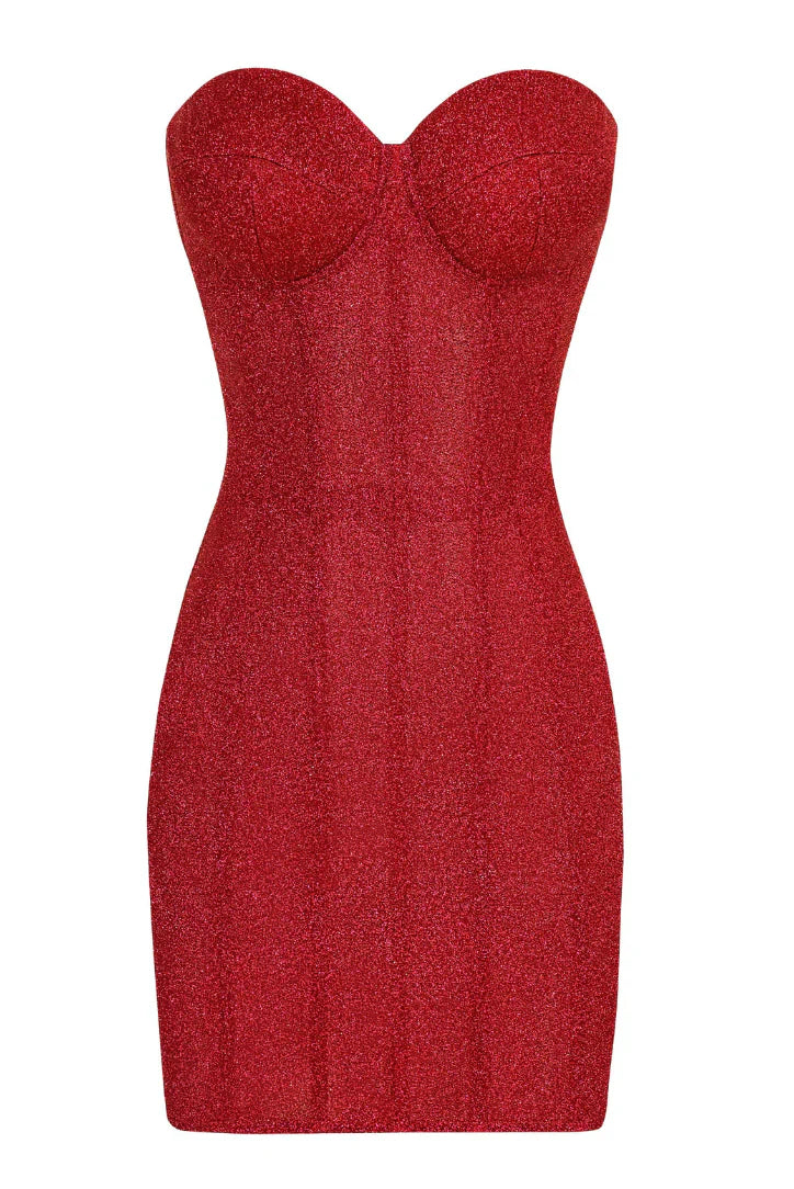 Ivy | Women’s Strapless Glitter Corset Mini Dress